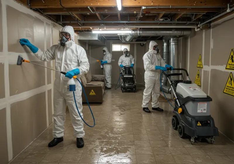 Basement Moisture Removal and Structural Drying process in Sparta, NJ